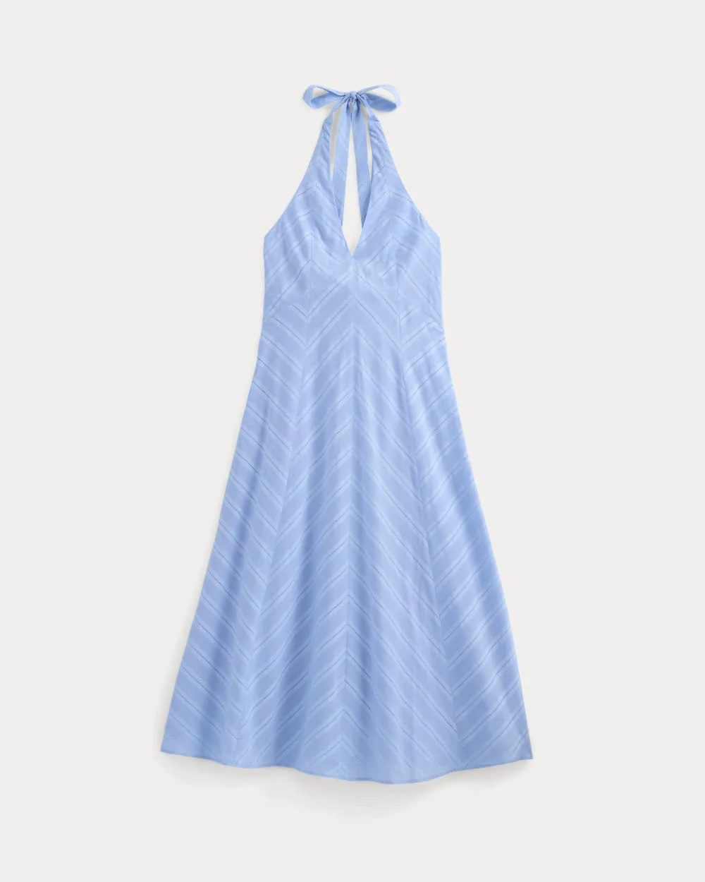 TEXTURED HALTER MIDI DRESS - 1