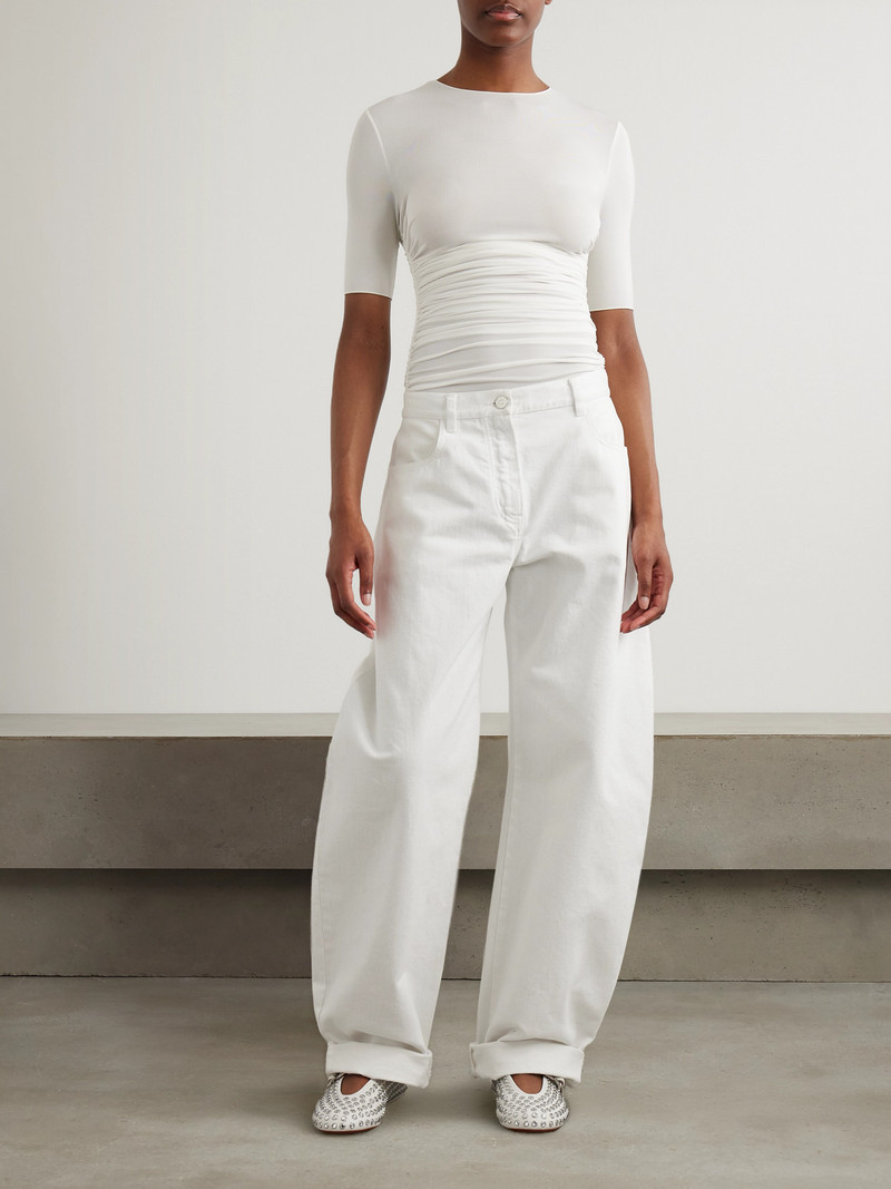 Alaïa Ruched Stretch-jersey T-shirt outlook