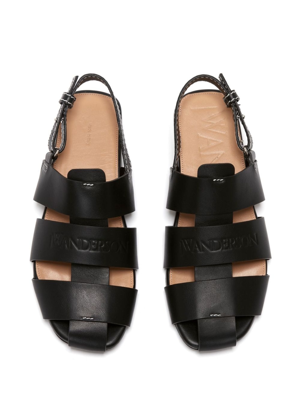 logo-debossed leather fisherman sandals - 4