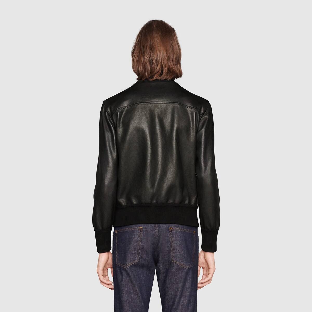 Leather bomber jacket - 4