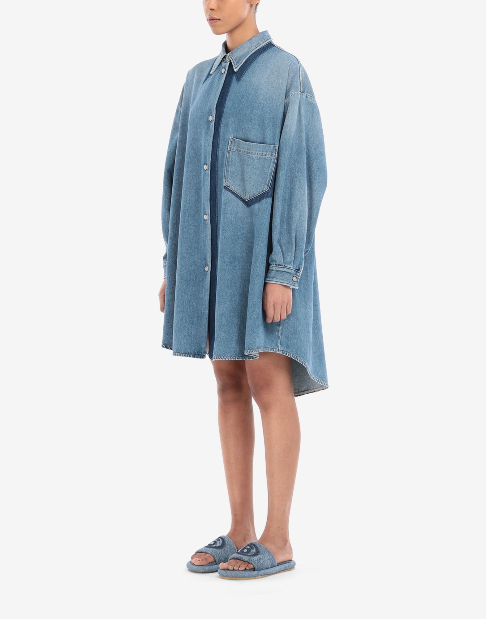 Oversized denim shirt dress - 5