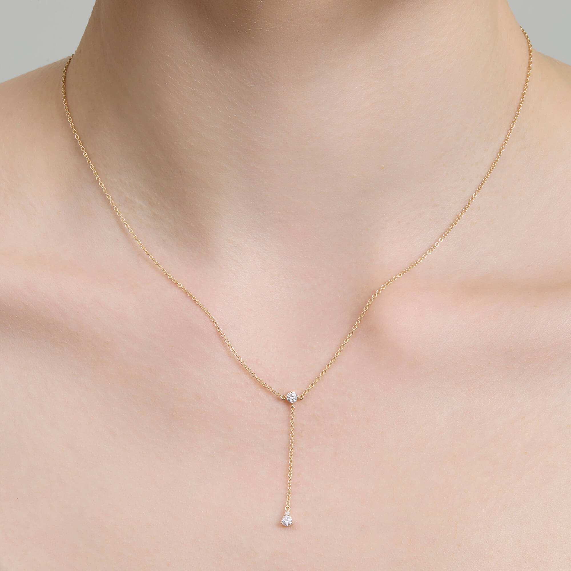Perfect Pear Diamond Lariat Necklace - 2