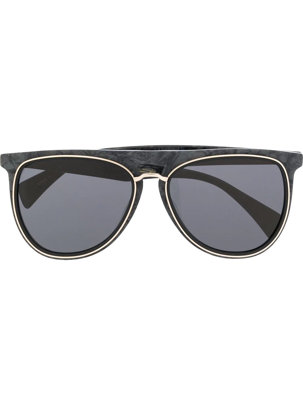 marbled round-frame sunglasses - 1