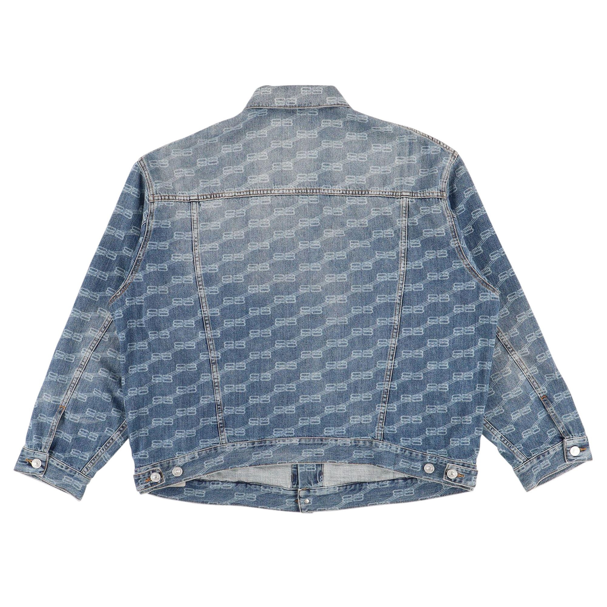 Balenciaga All-Over BB Monogram Logo Denim Jacket 'Blue' - 2