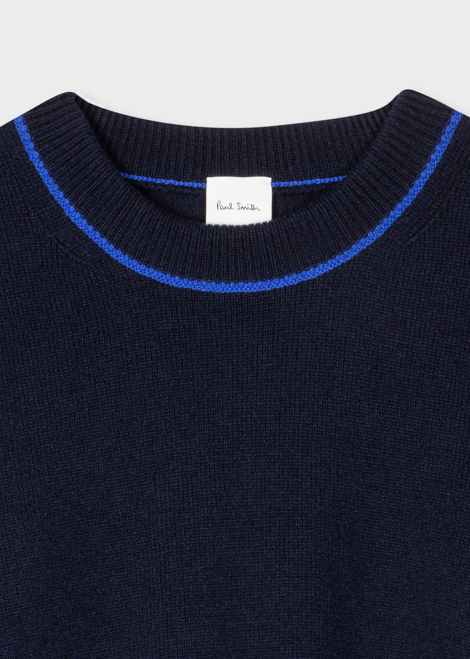 Lambswool Electric Blue Trim Sweater - 2