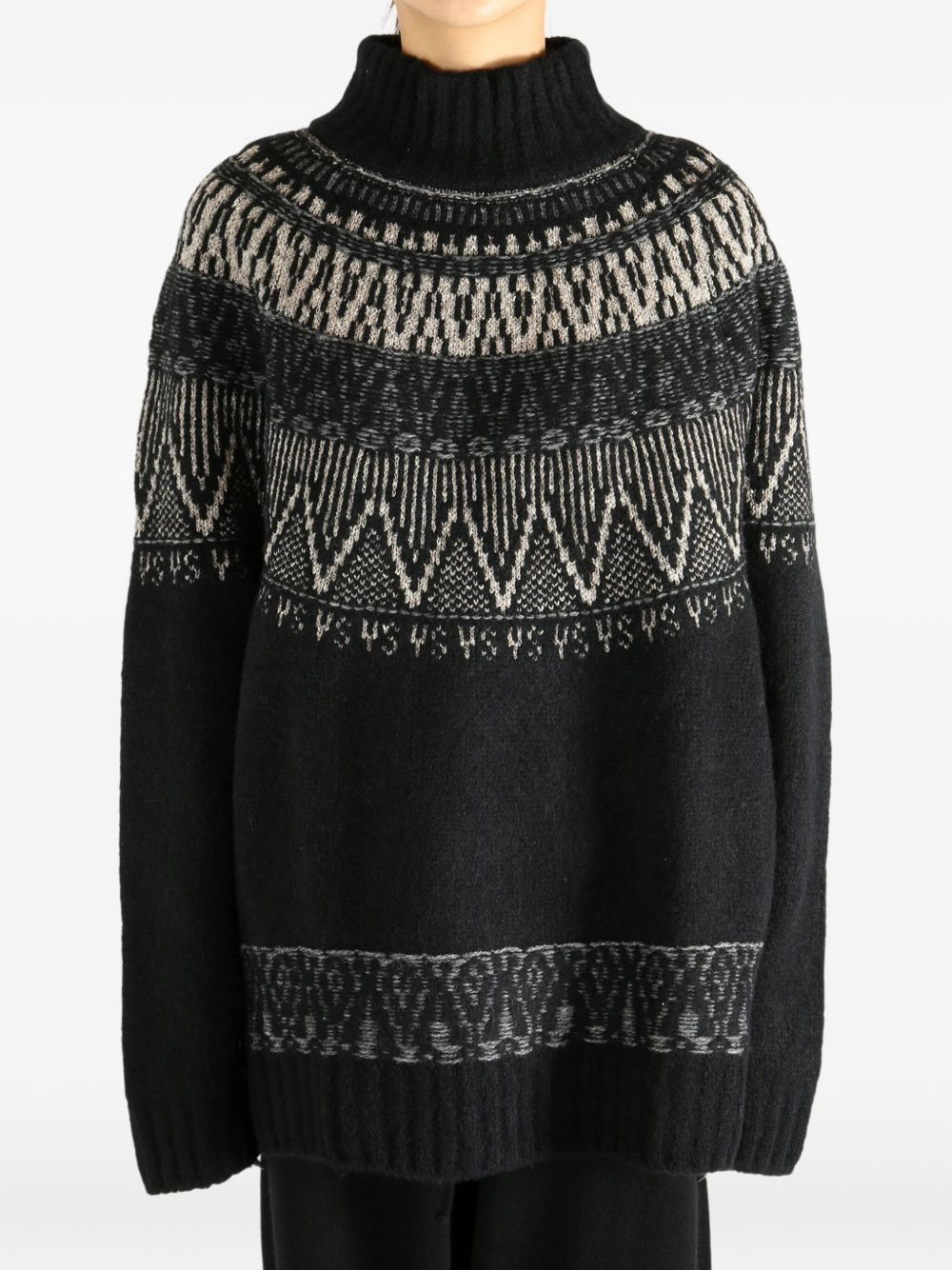 fairisle high-neck sweater - 4
