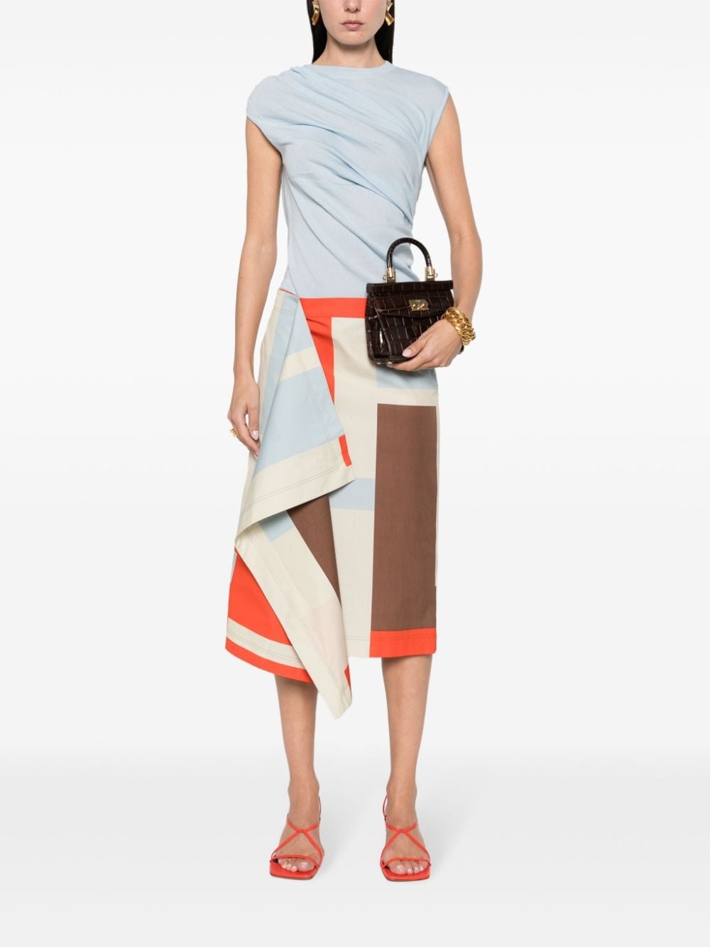 colour-block midi skirt - 2