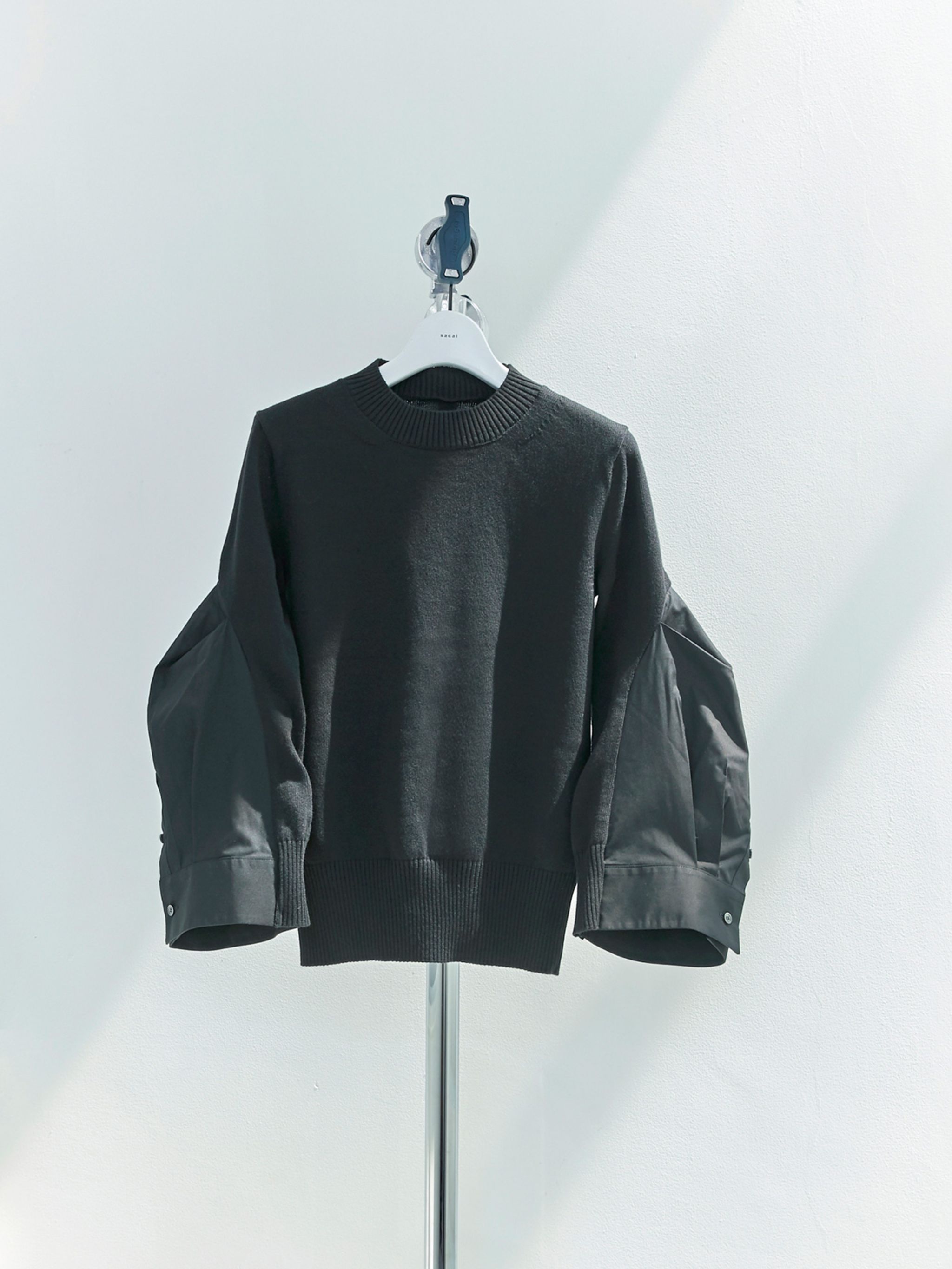 Cotton Poplin x Knit Pullover - 2