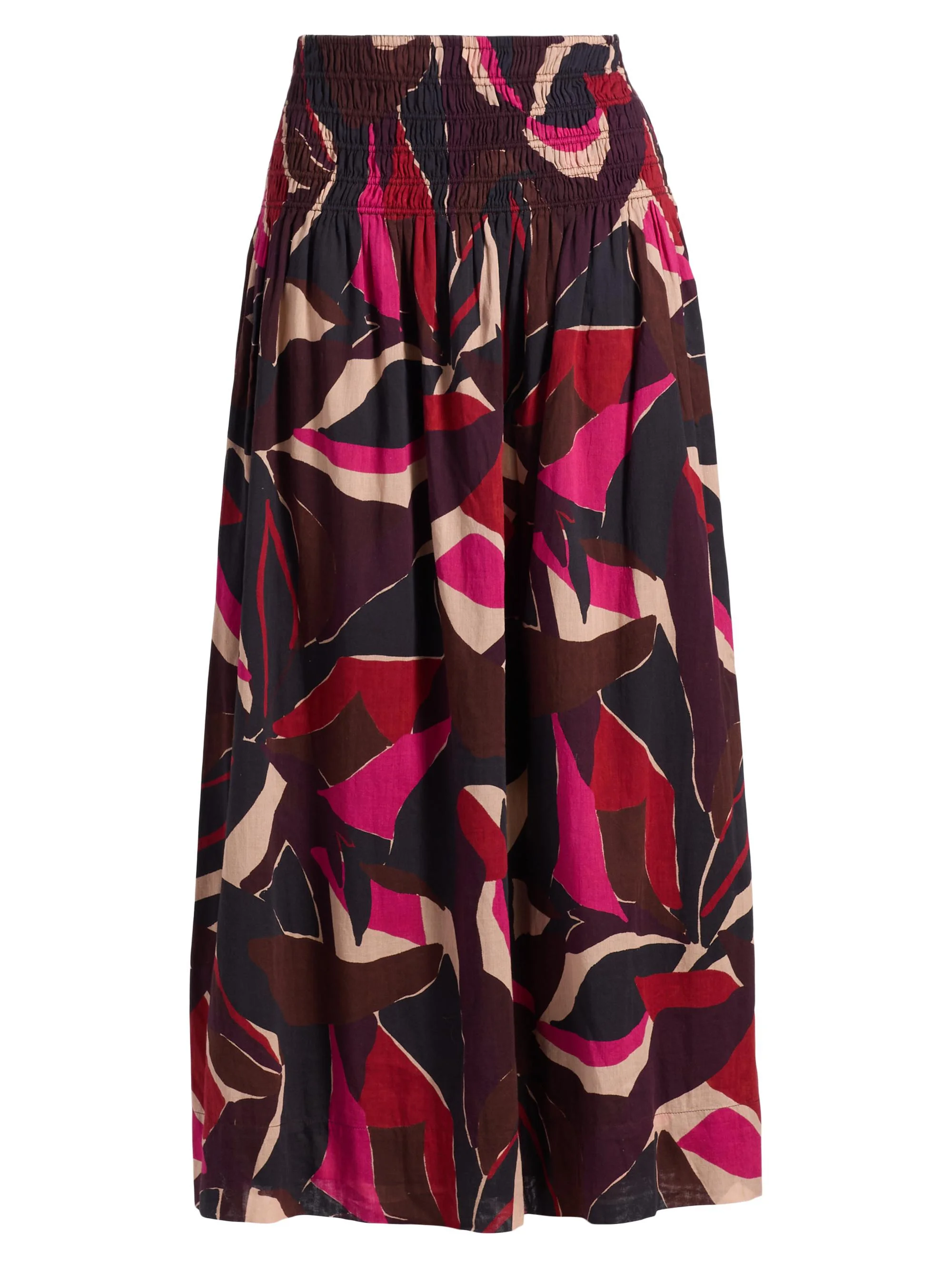 Women's Alessa Abstract Print Cotton Midi-Skirt - Paradise - 1
