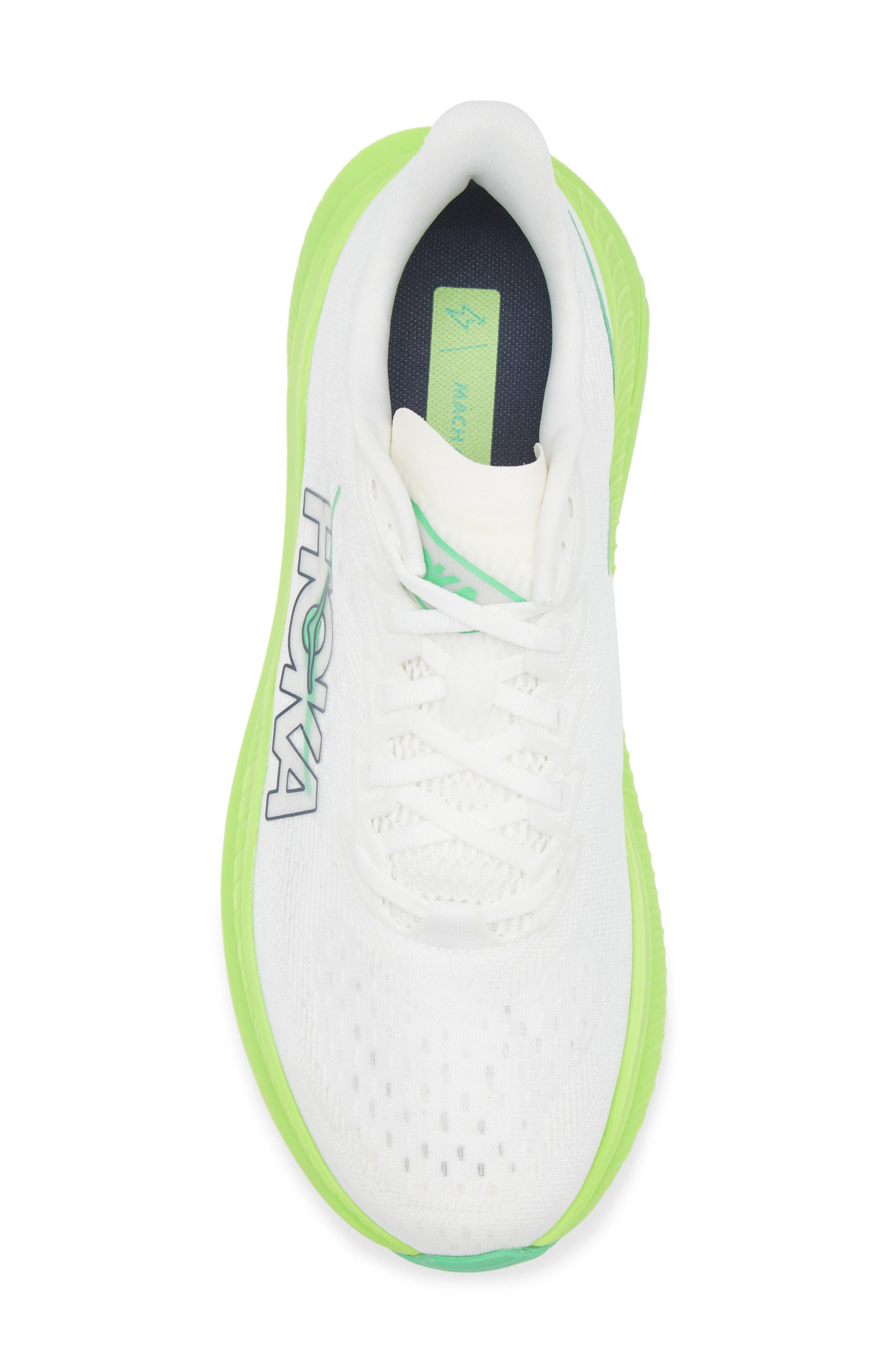 HOKA Mach 6 Running Shoe in White /Neon Lime at Nordstrom - 5
