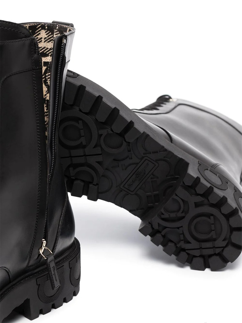 FERRAGAMO Gancini-motif combat boots outlook