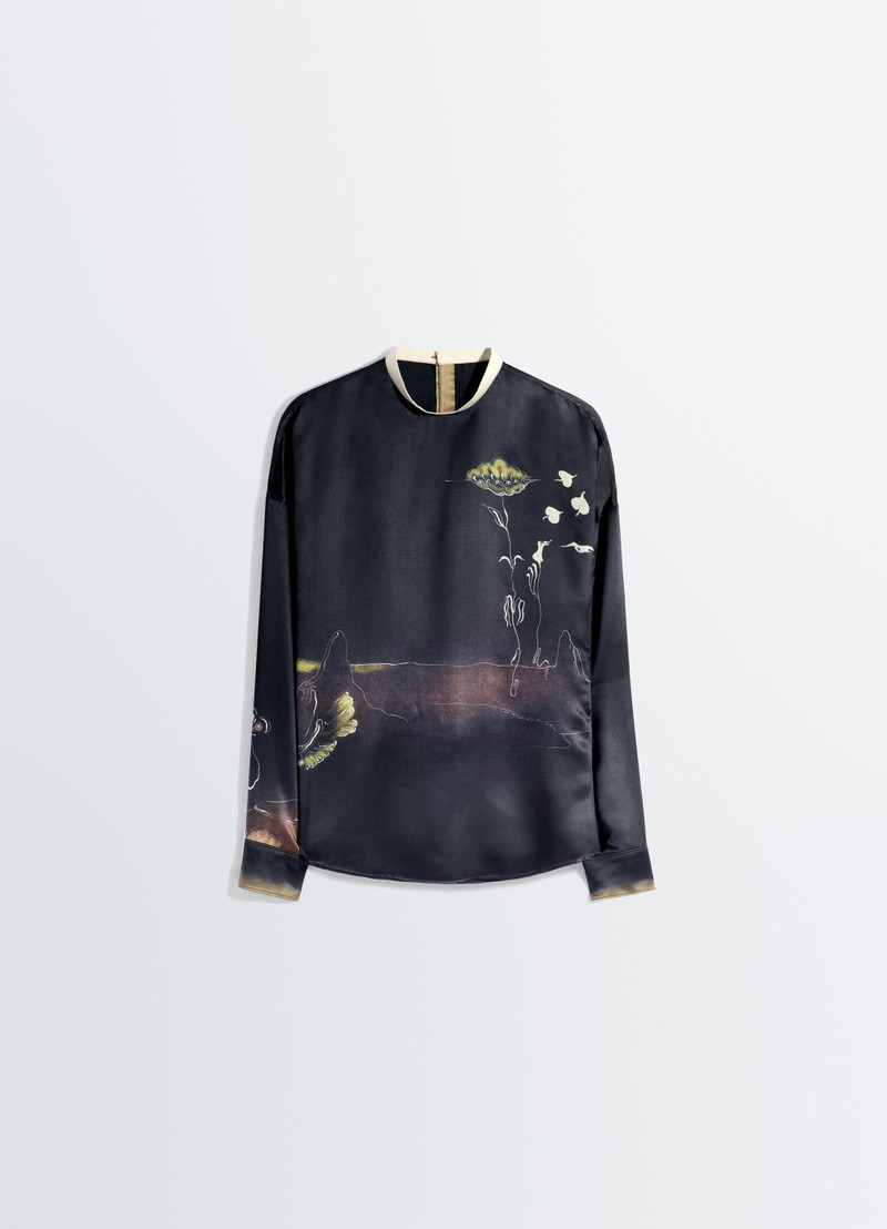 PLASTRON TOP IN LANDSCAPE PRINTED SILK 1