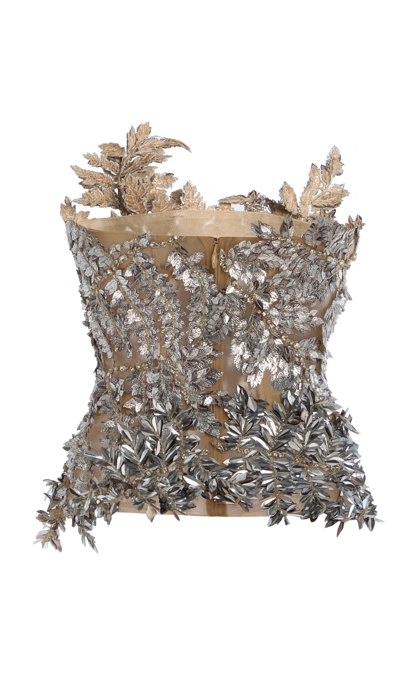 Metallic Embroidered Tulle Top silver - 5