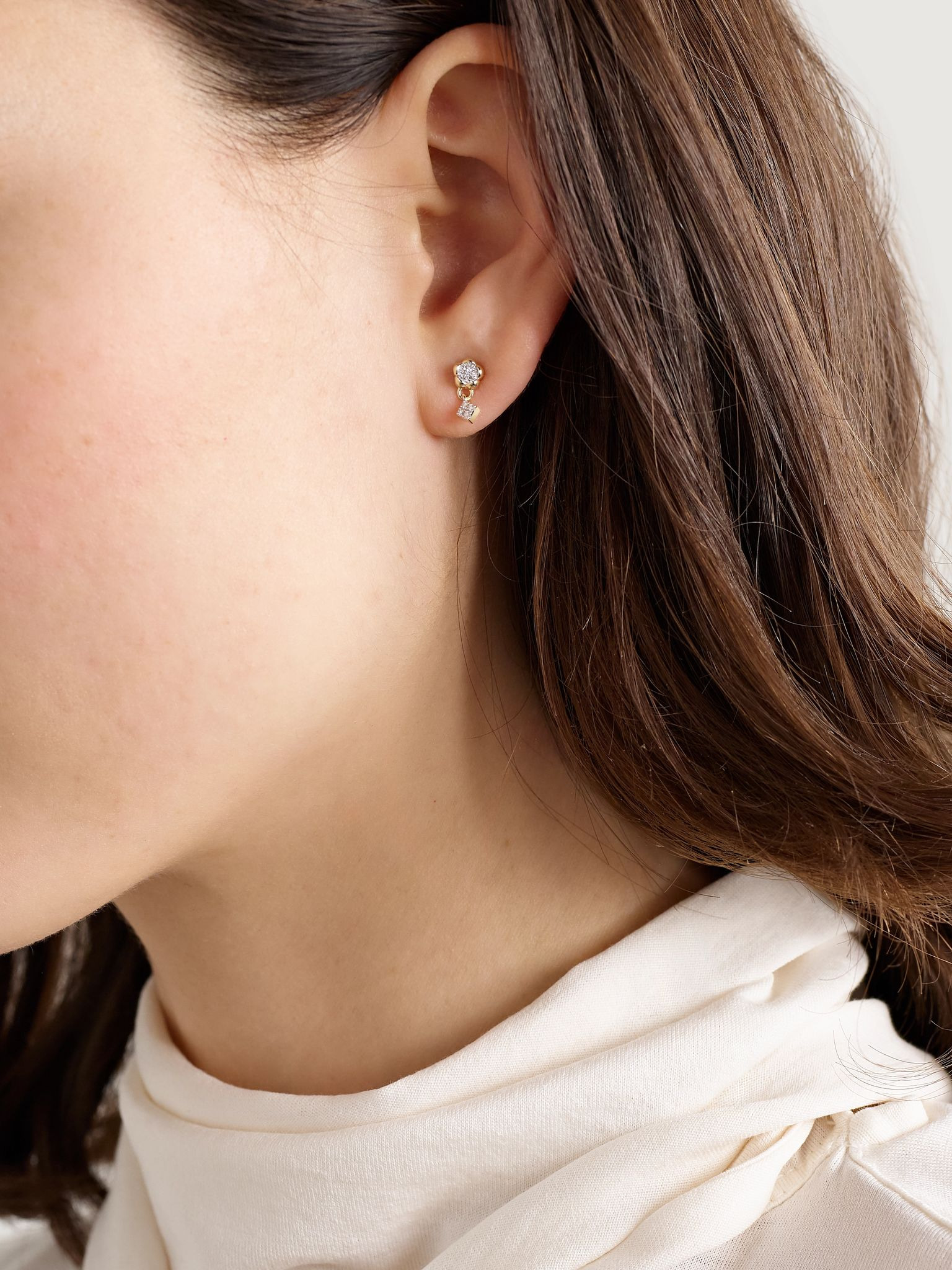 Richie 10-karat gold diamond earrings Gold - 2
