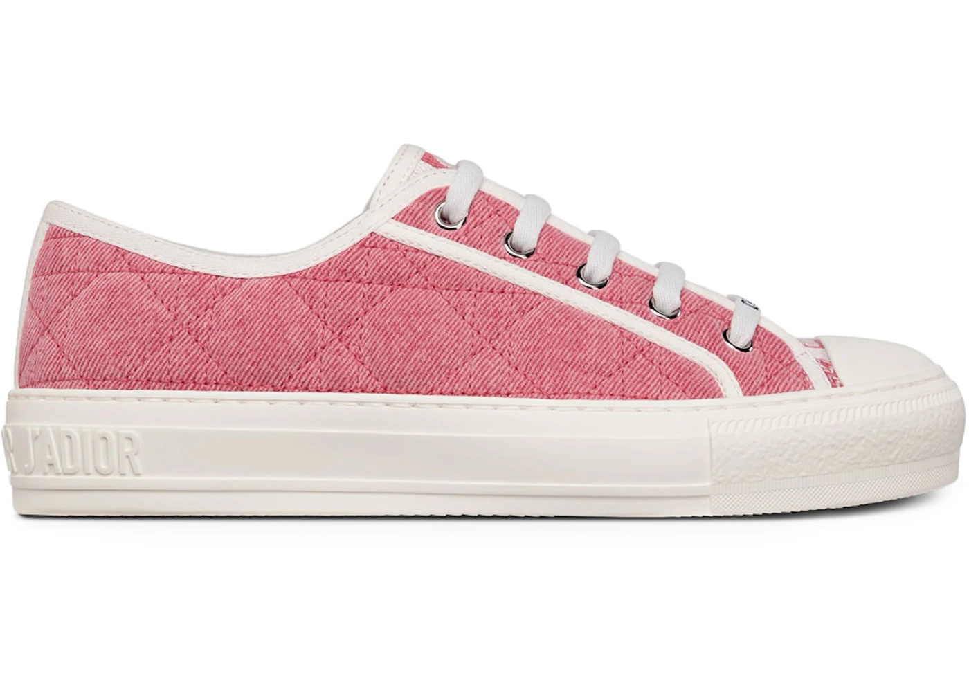 Dior Walk'N'Dior Low Top Pink Faded Cannage Embroidered Denim (Women's) - 1