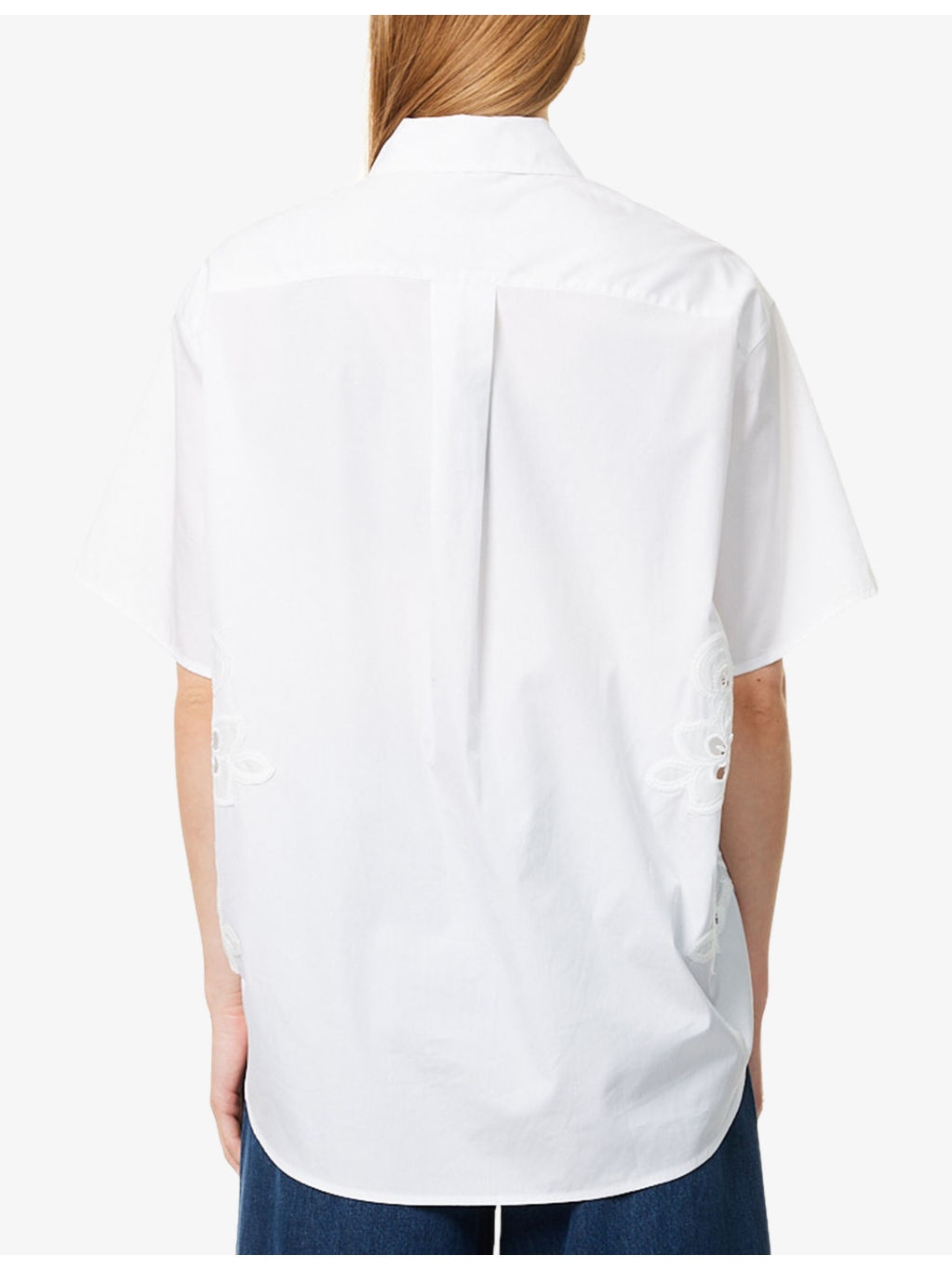 Amy Lace-Embroidery Cotton-Poplin Shirt - 4