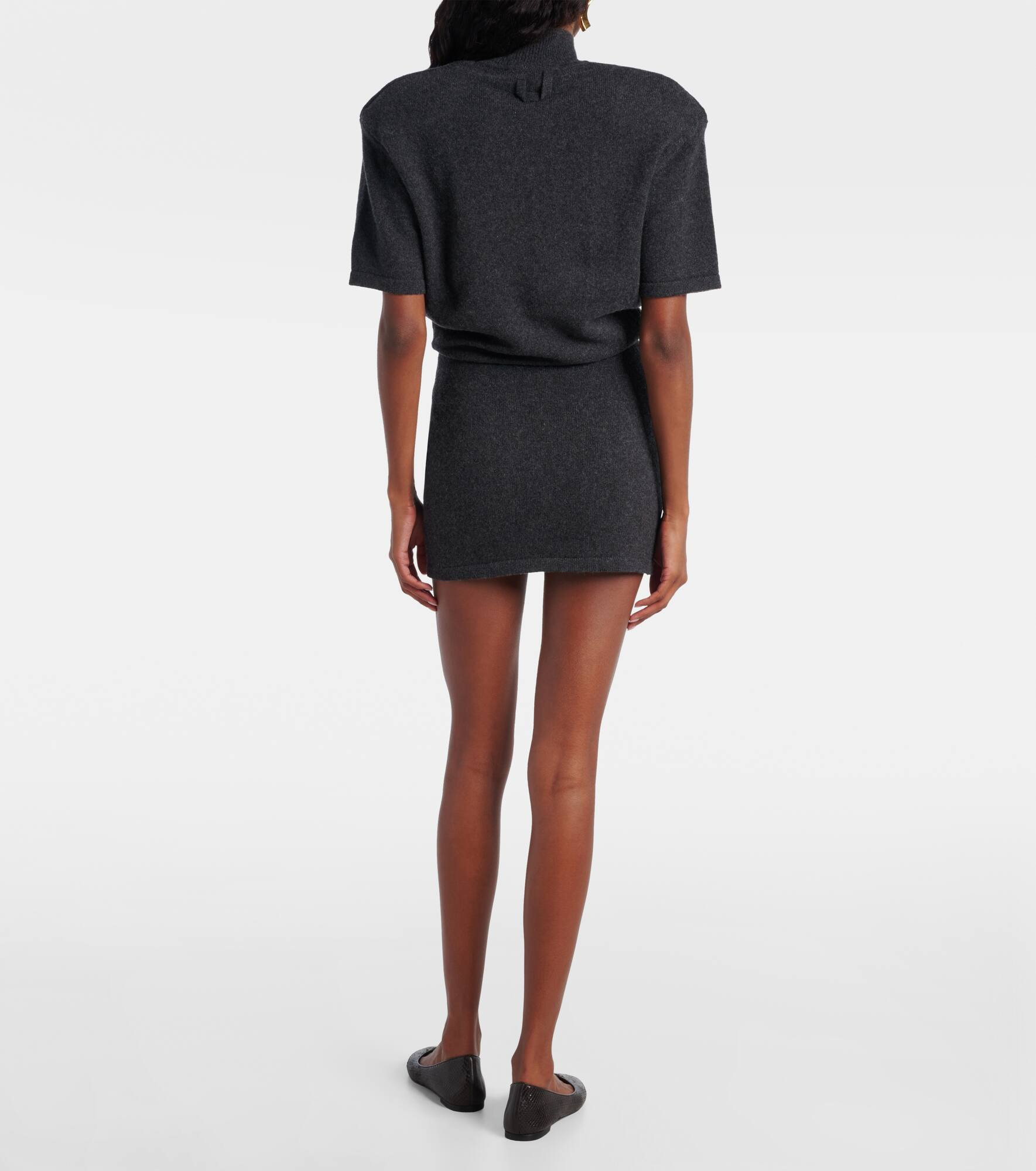 Knitted wool and cashmere minidress - 3
