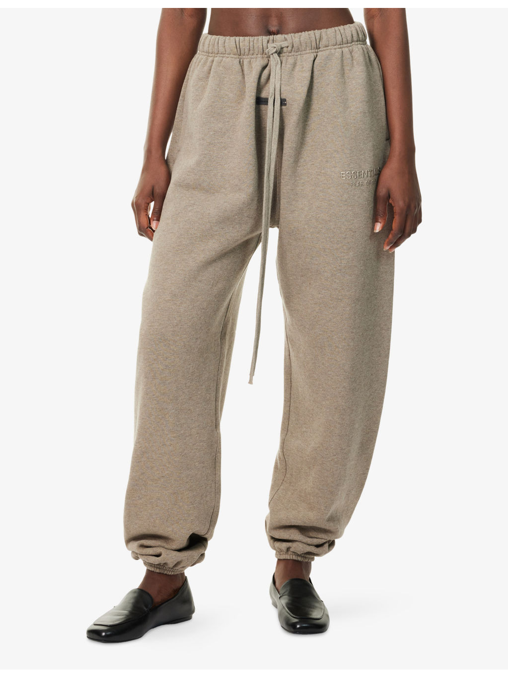 Embossed-Branding Wide-Leg Cotton-Blend Jogging Bottoms - 3