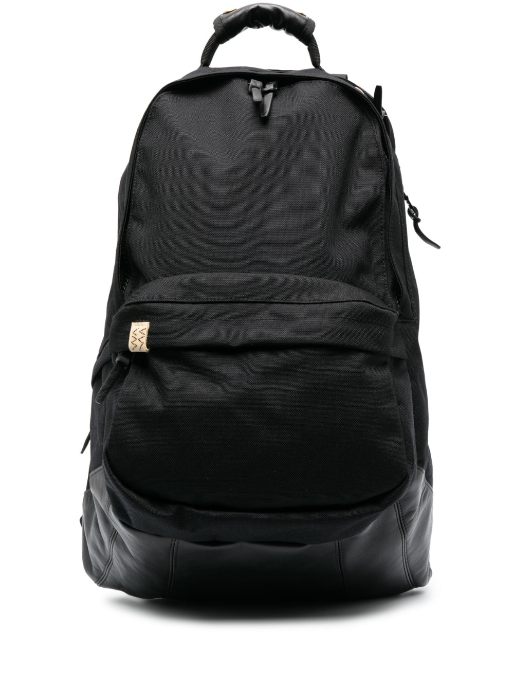 logo-patch leather backpack - 1