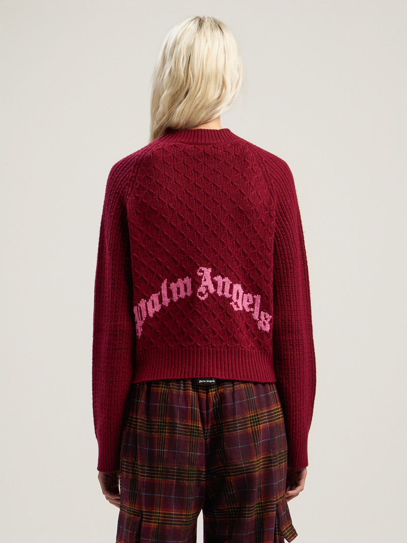 Curved Logo Ribbed Sweater 4