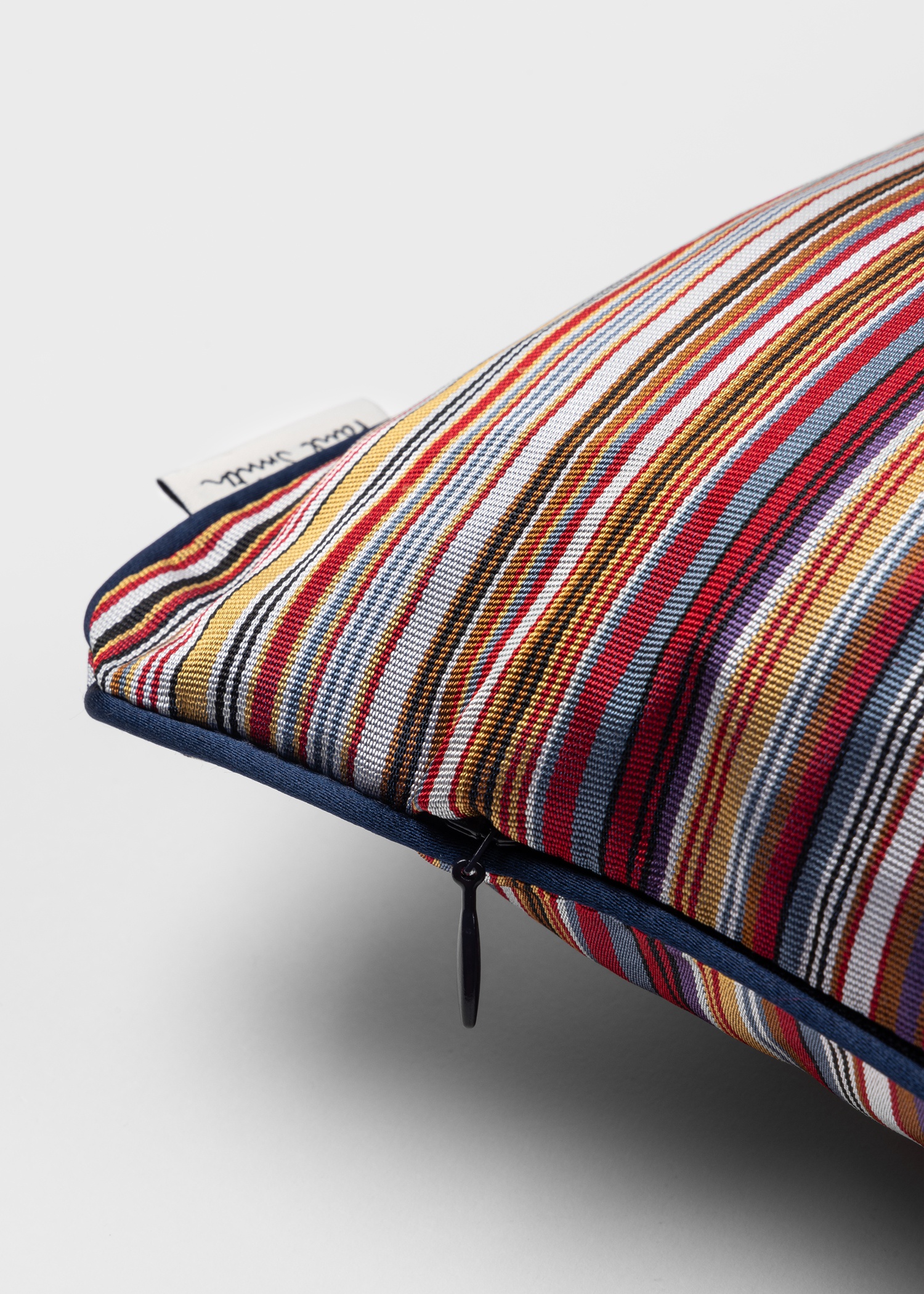 Classic 'Signature Stripe' Silk Bolster Cushion - 4