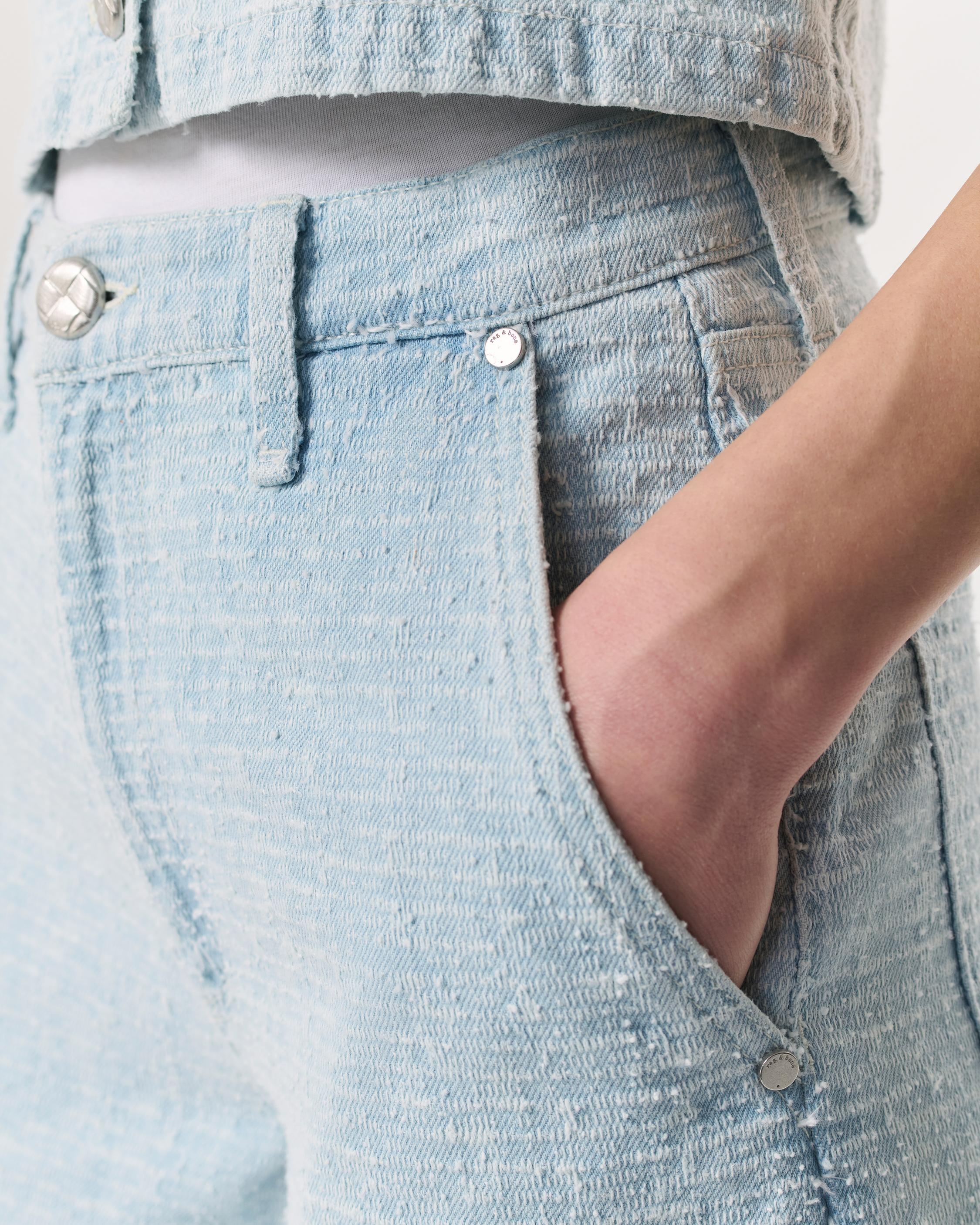 Tailored Sofie Textured Wide-Leg Jeans
Lightweight Rigid Denim - 4