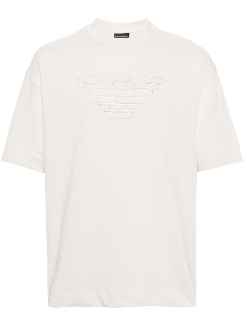 logo-embroidered cotton T-shirt - 1