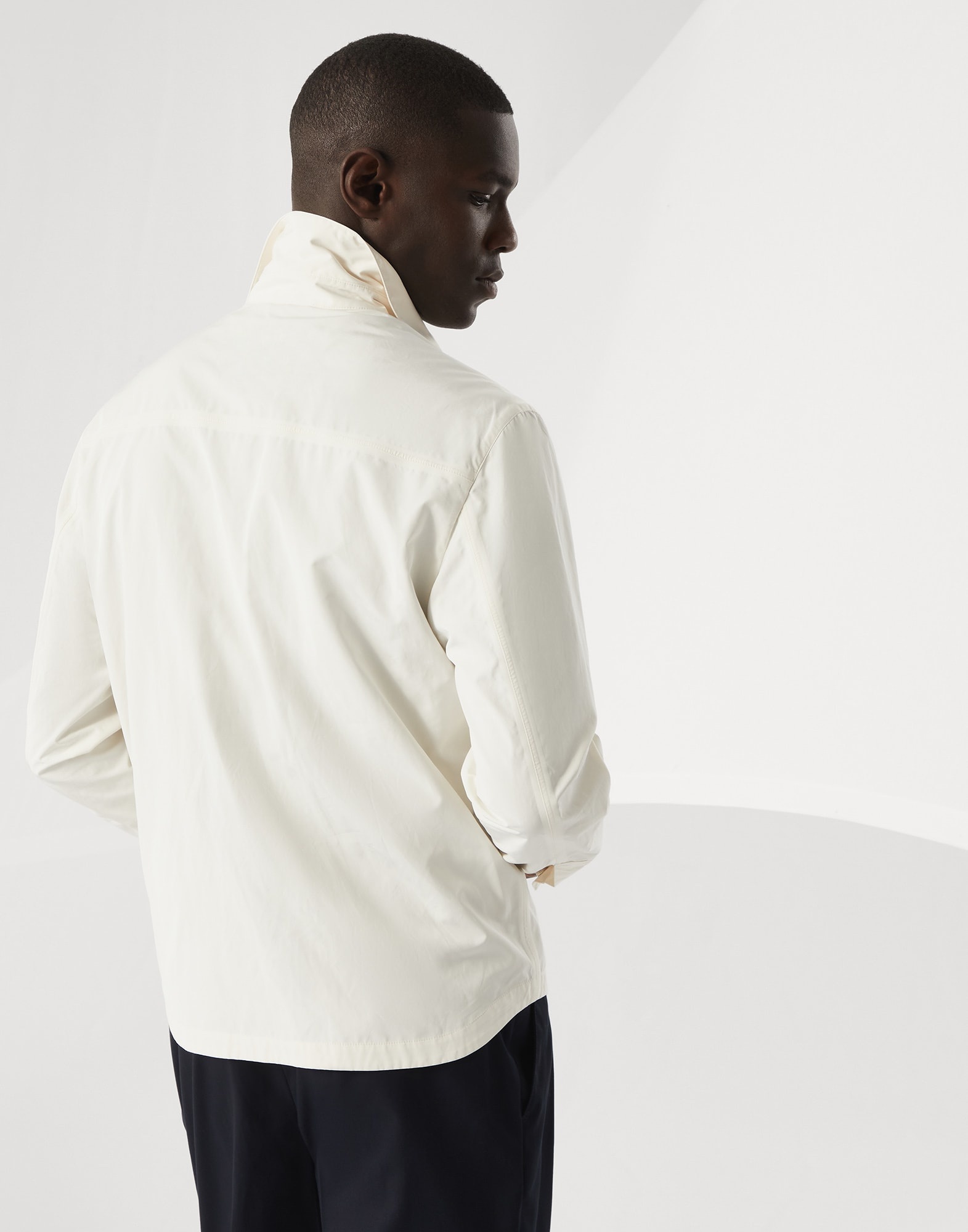 Water-resistant microfiber shirt-style unlined outerwear jacket with heat-bonded seams - 2