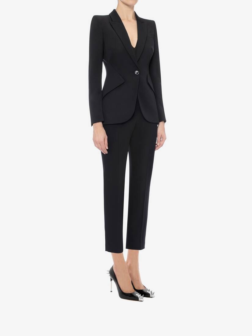 Leaf Crepe Cigarette Trouser in Black - 3