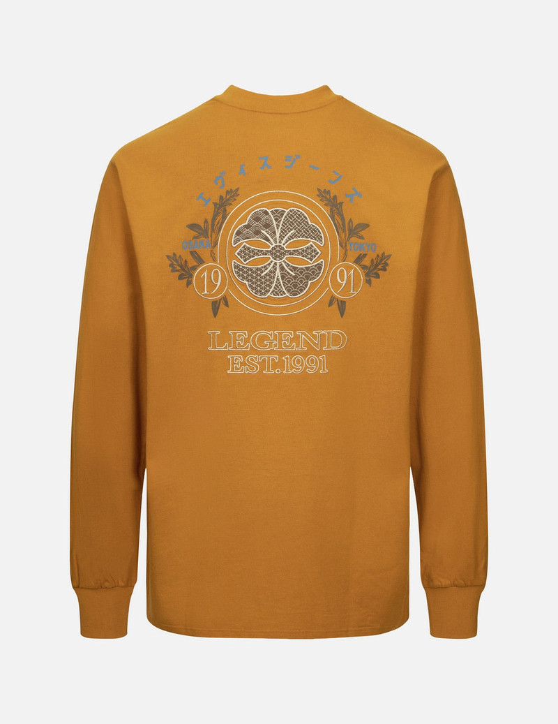 EVISU Kamon Embroidery and Logo Print Fashion Fit Long-Sleeve T-shirt outlook