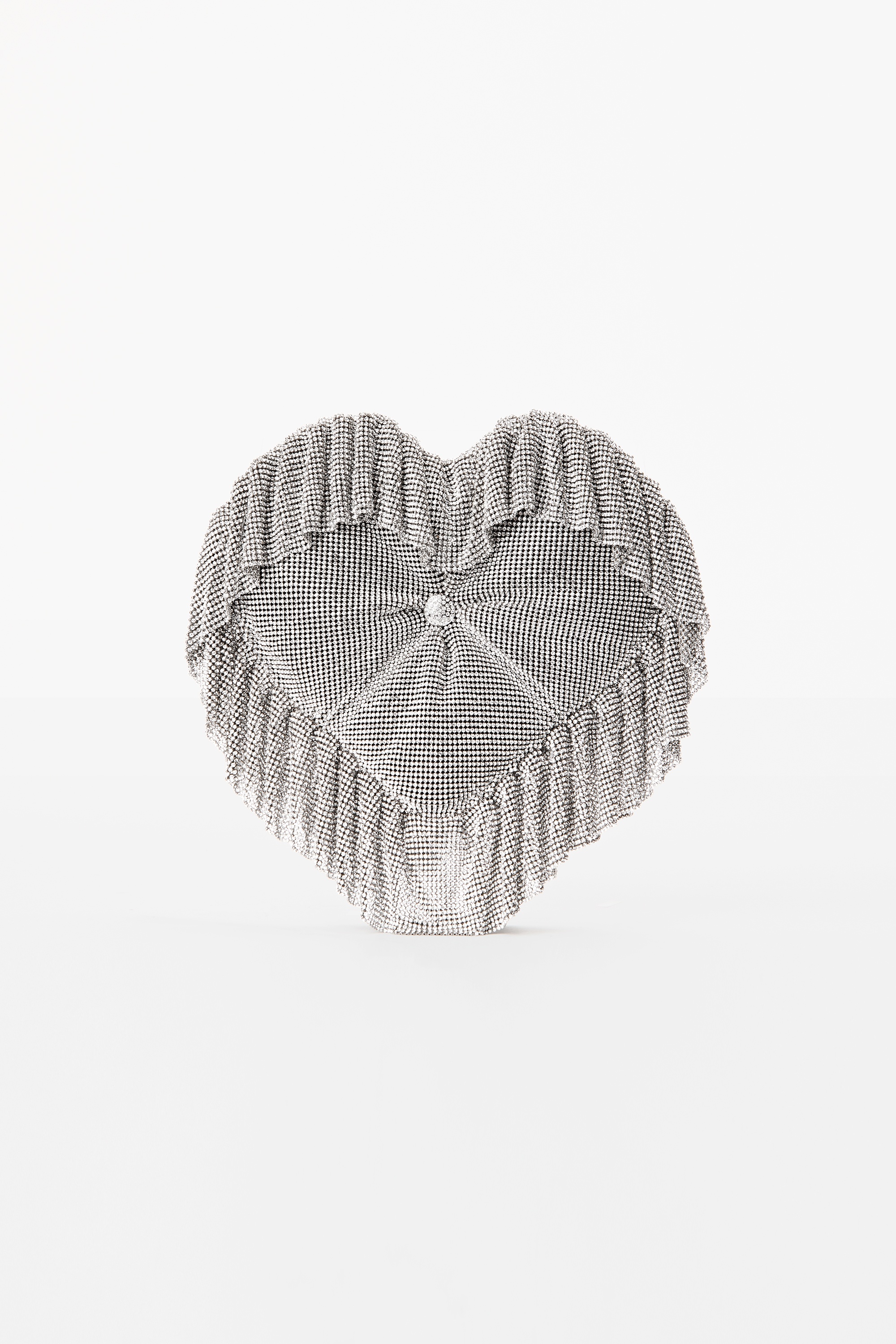 HEART PILLOW CLUTCH IN CRYSTAL MESH - 1