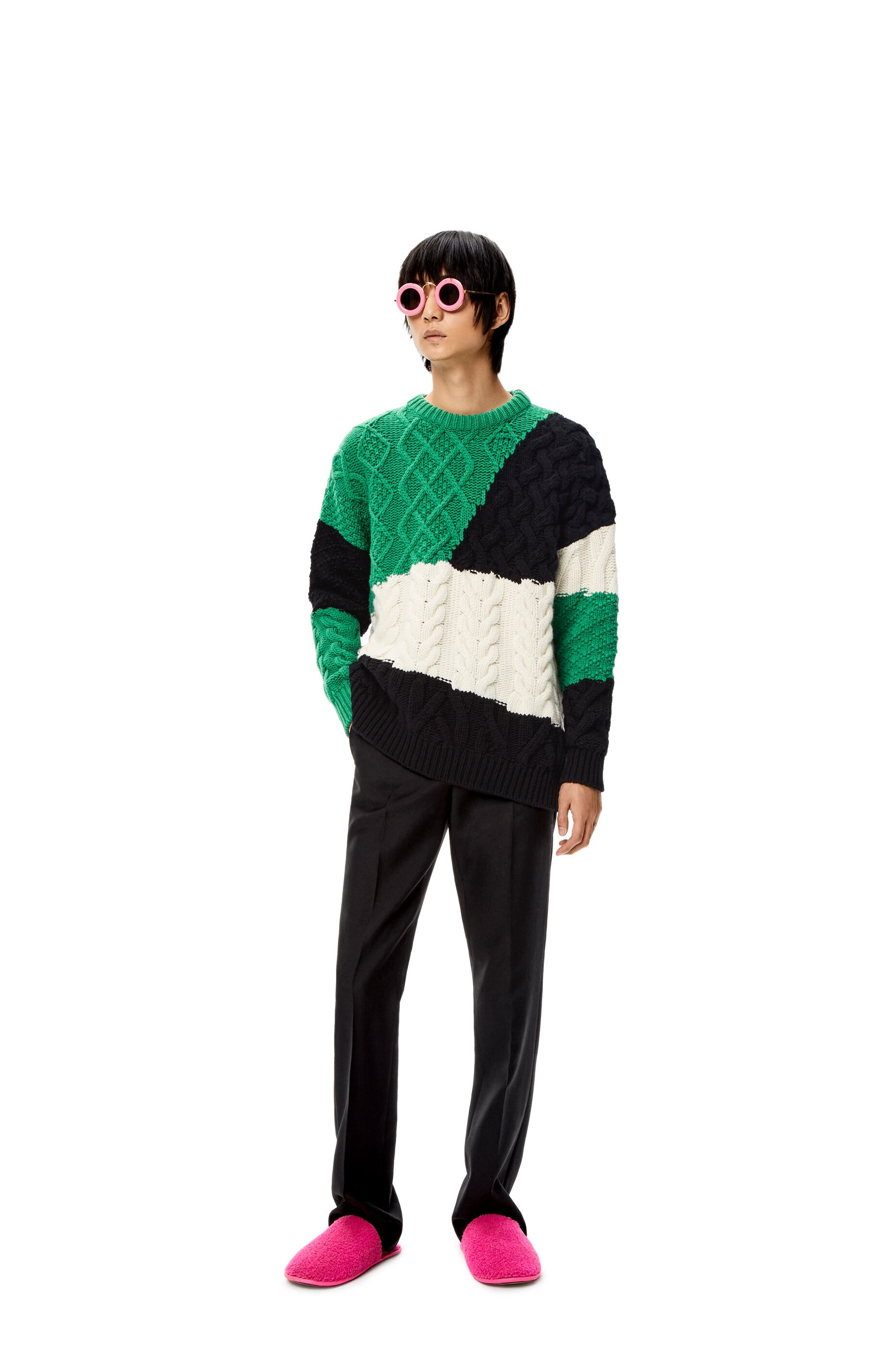 Slim trousers in wool and cotton - 2