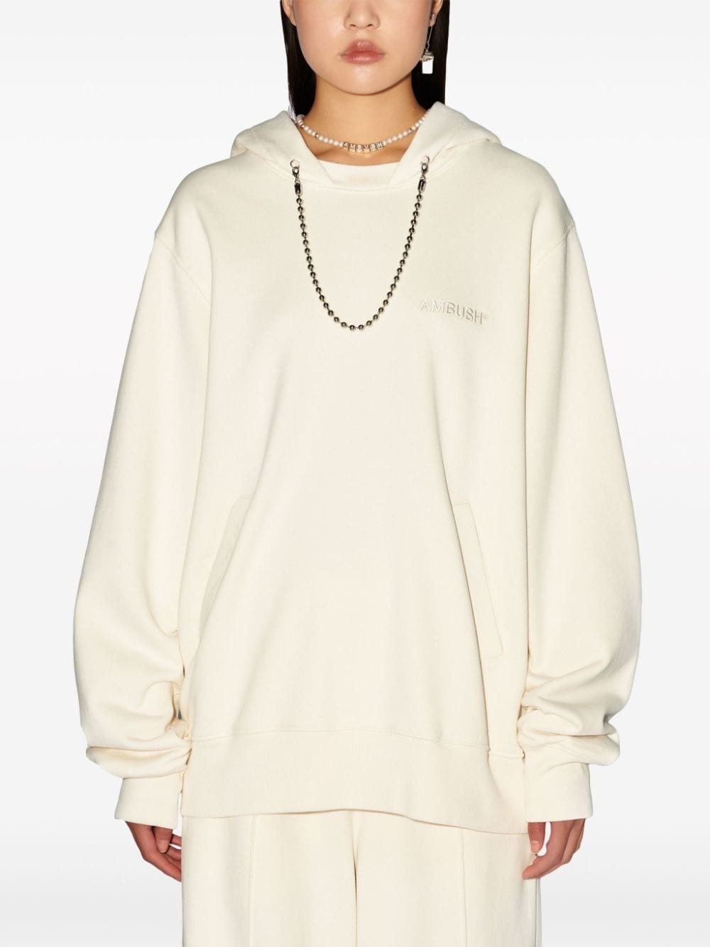ball-chain organic cotton hoodie - 6