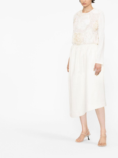 Comme Des Garçons asymmetric cotton midi skirt outlook