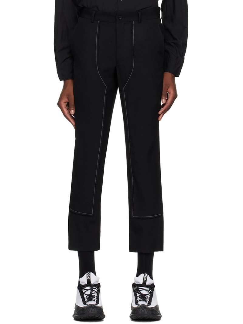 Comme des Garçons Black Gabardine Contrast Stitch Pant 1