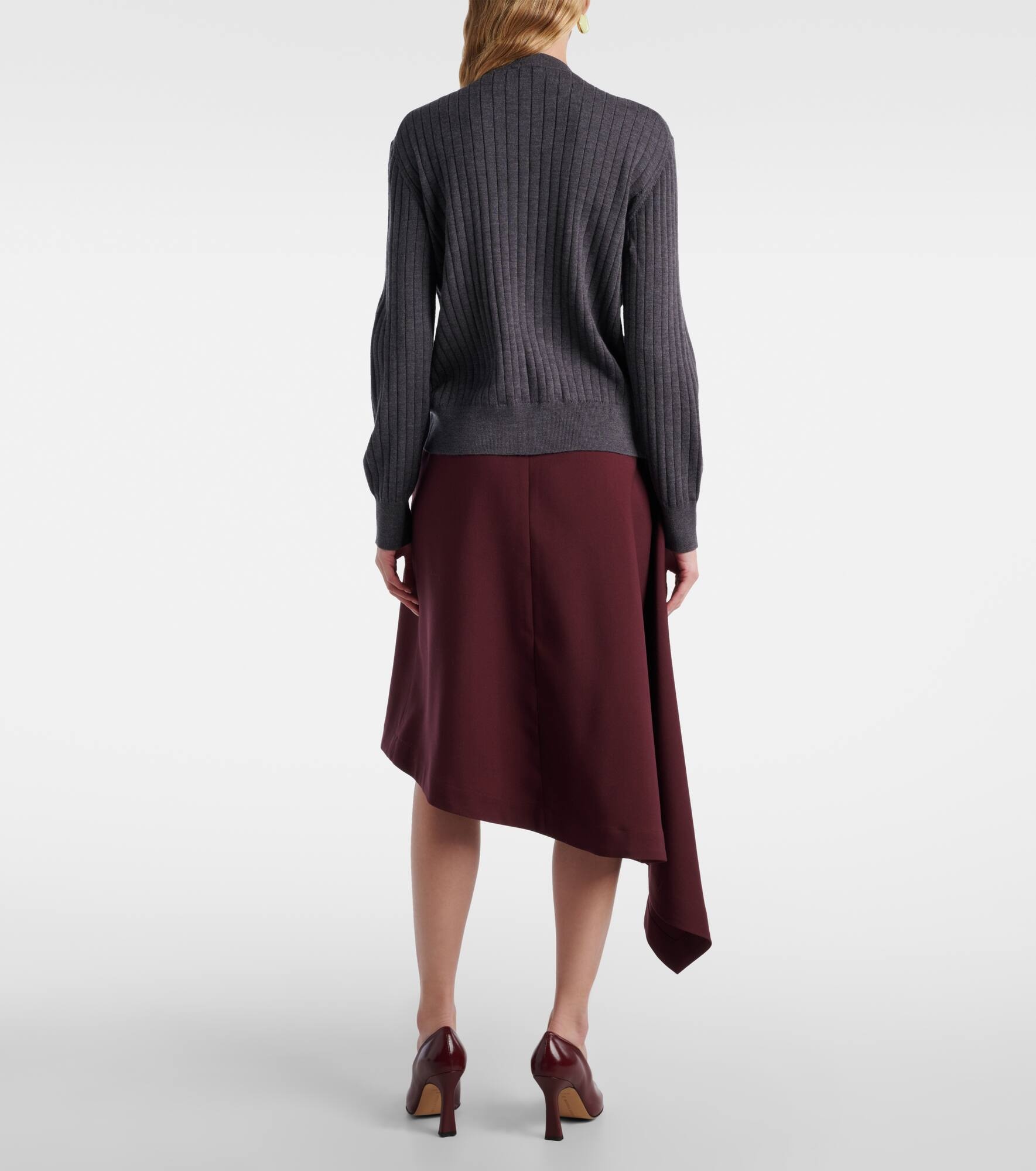 Knot ribbed-knit wool cardigan - 3