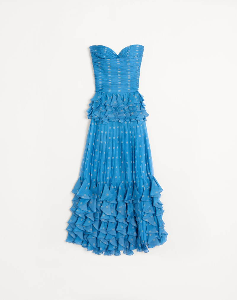 스트랩리스 Pleated Polka-Dot Gown 1