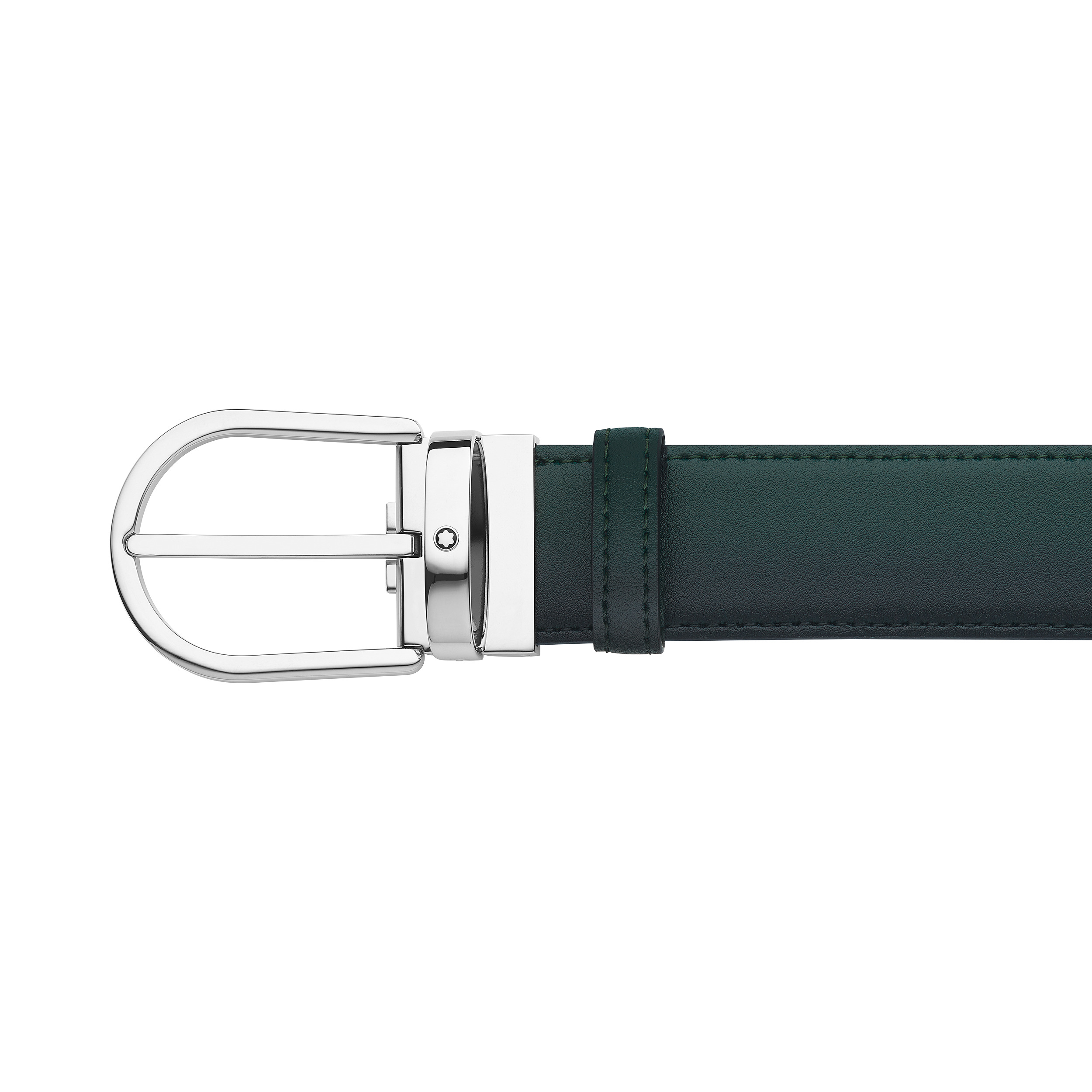 Horseshoe buckle sfumato British green 35mm leather belt - 4