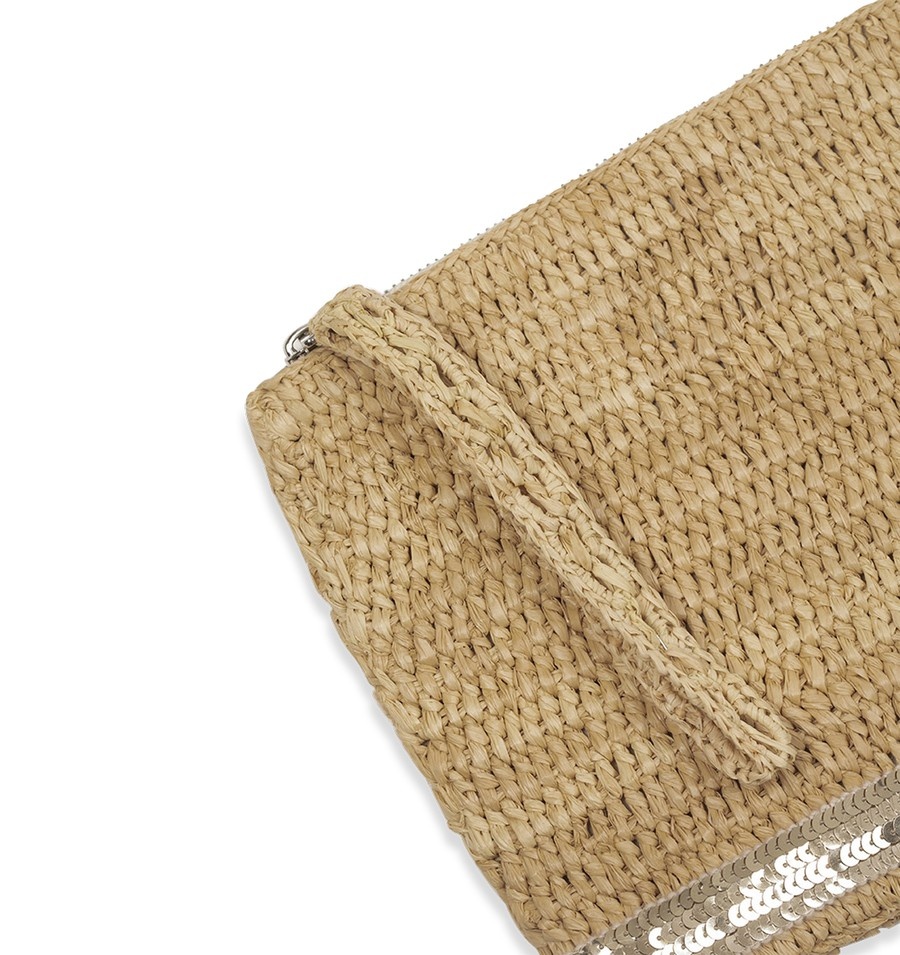 Raffia and Sequins Clutch - 4