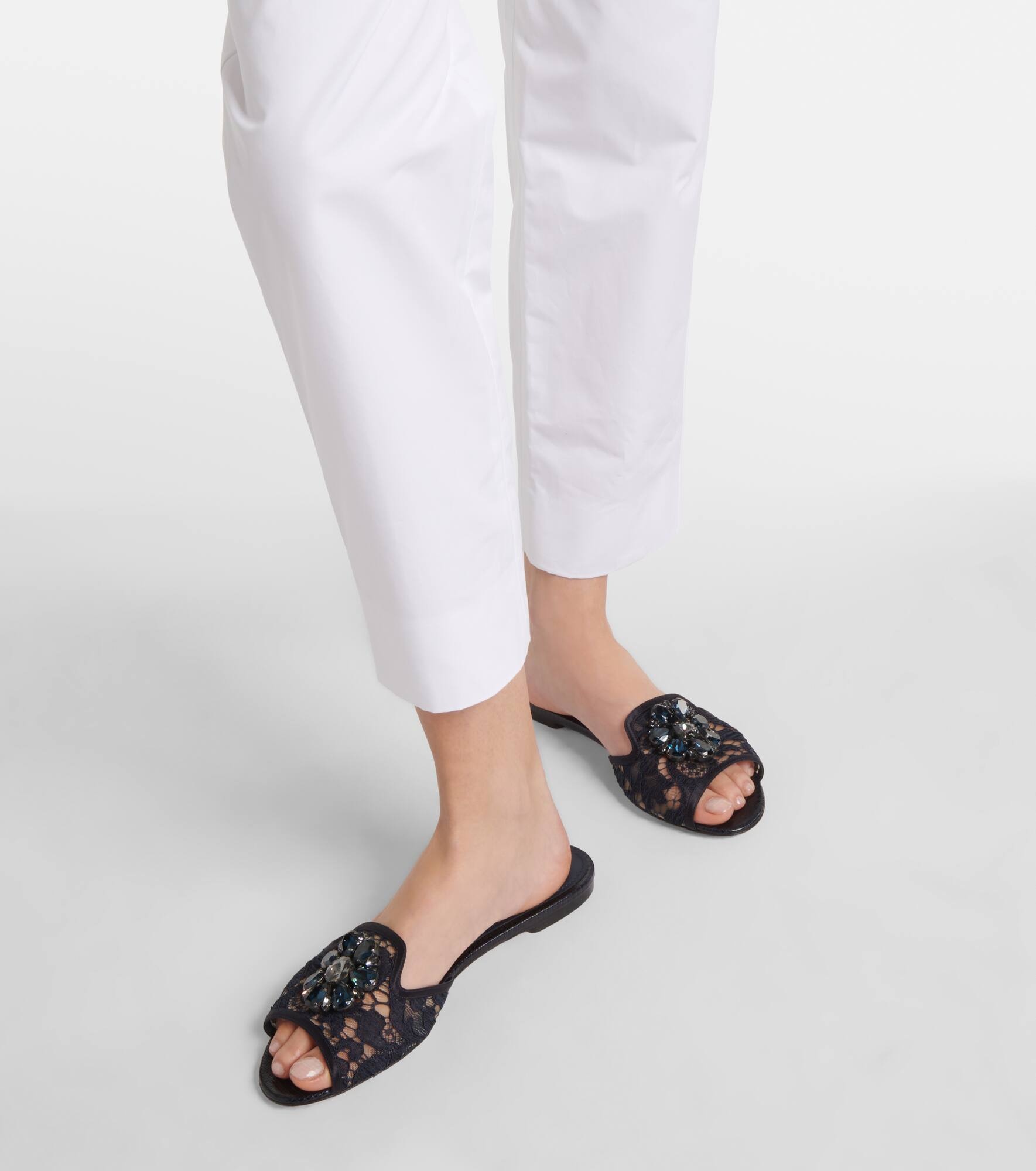 Bianca embellished lace flats - 4