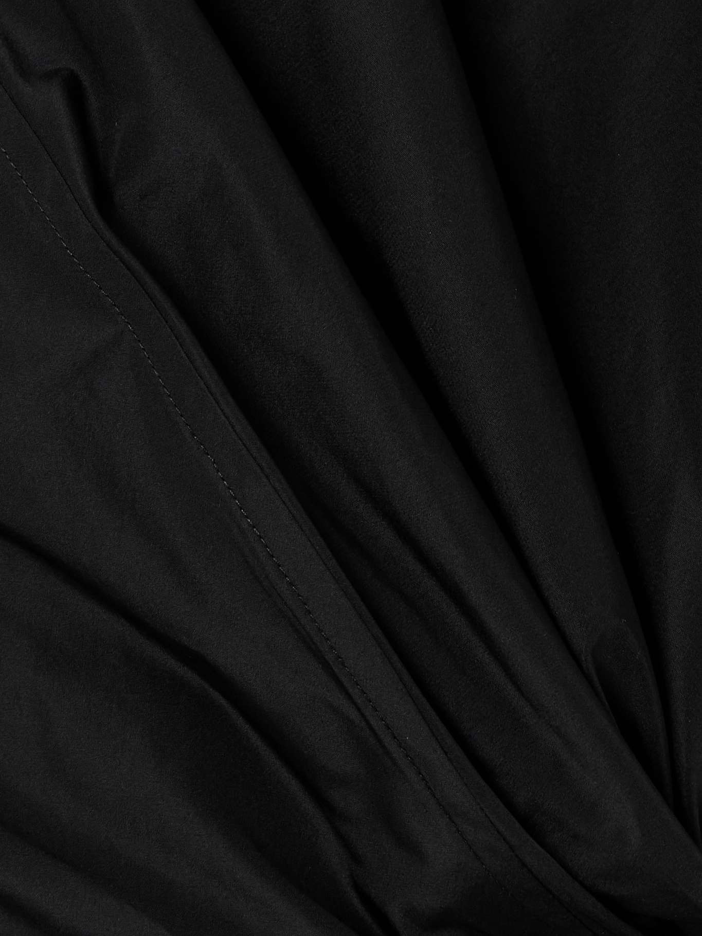 Gathered shell midi dress Black - 4