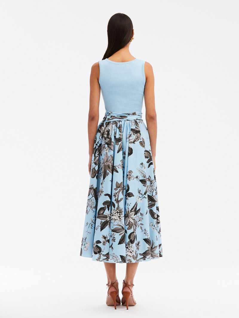 Oscar de la Renta FLORA & FAUNA COTTON POPLIN KNIT DRESS outlook