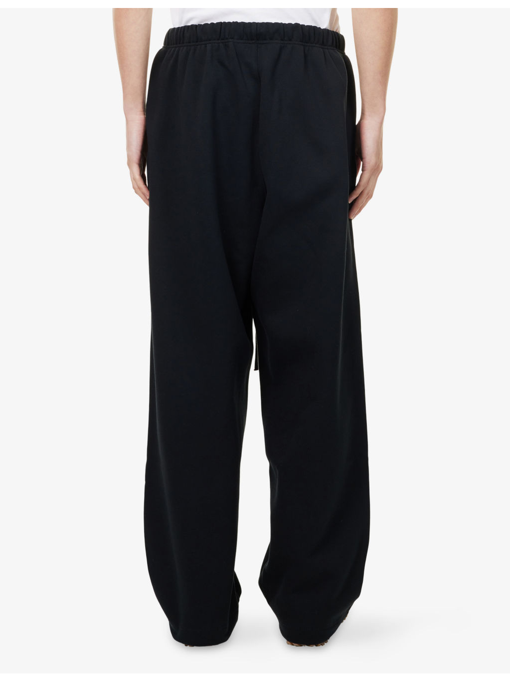 Brand-Print Wide-Leg Cotton-Blend Jogging Bottoms - 4