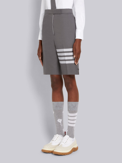 Thom Browne Medium Grey Cotton Twill Engineered 4-Bar Backstrap Bermuda Short outlook