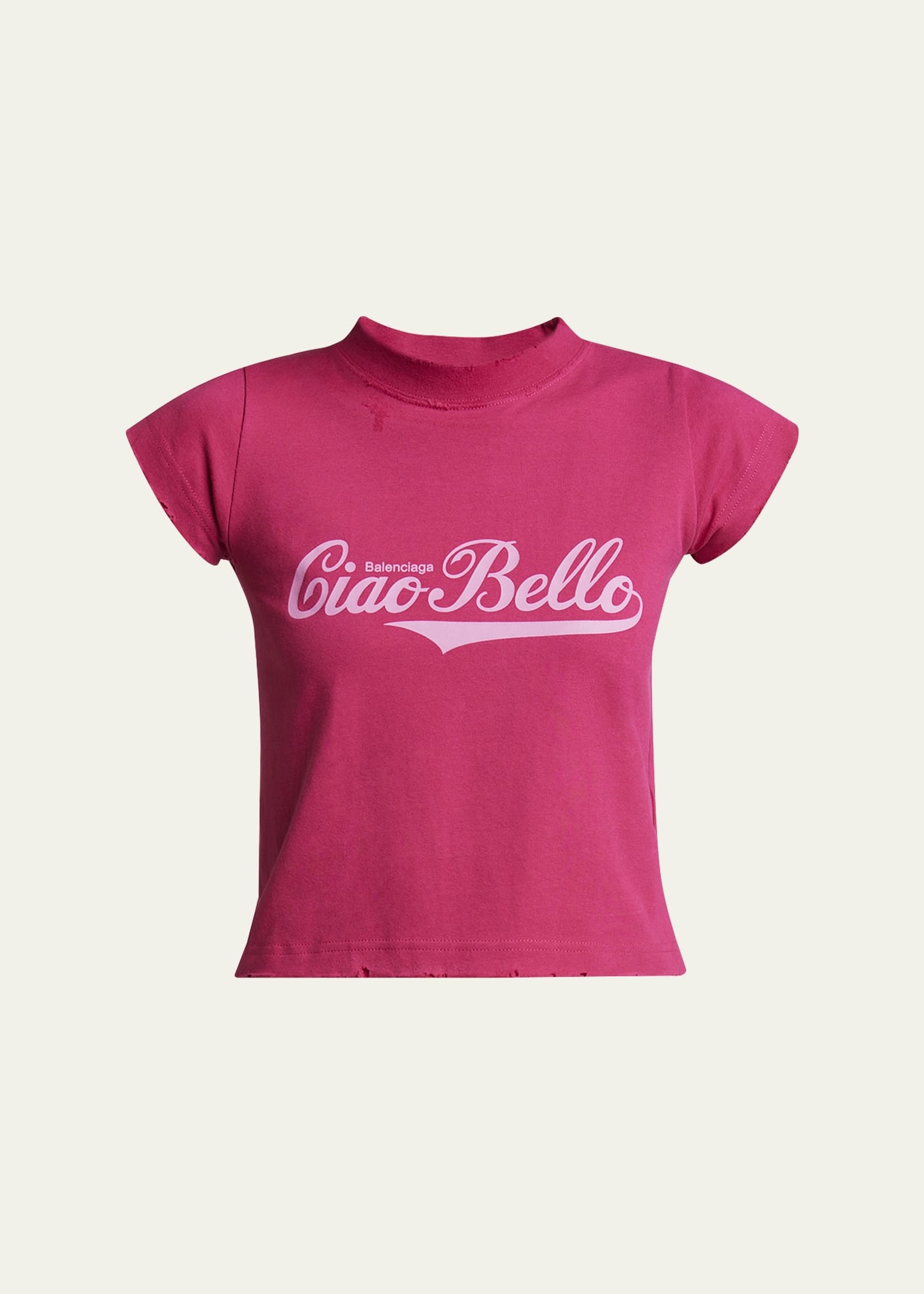 Logo Distressed Crop Shrunk T-Shirt - 1