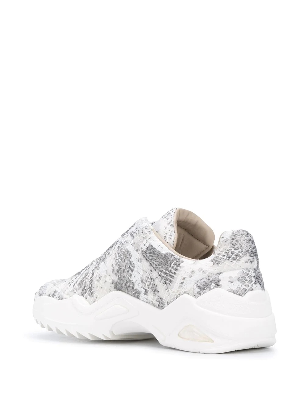 snakeskin print slip-on sneakers - 3