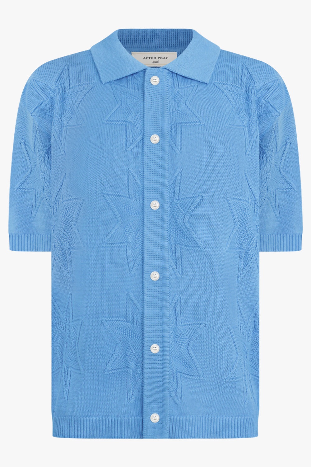 STARFISH JACQUARD HALF KNIT CARDIGAN | BLUE - 1