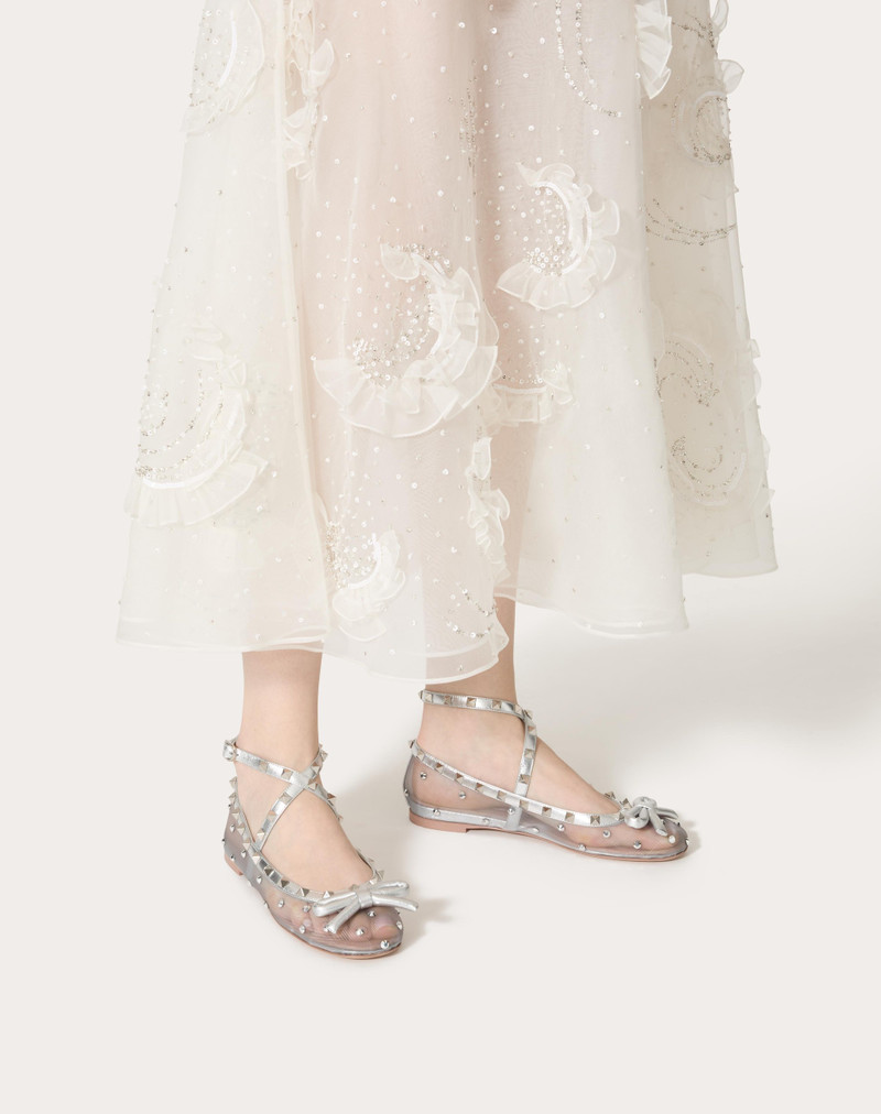 Valentino ROCKSTUD MESH BALLERINA WITH CRYSTALS outlook