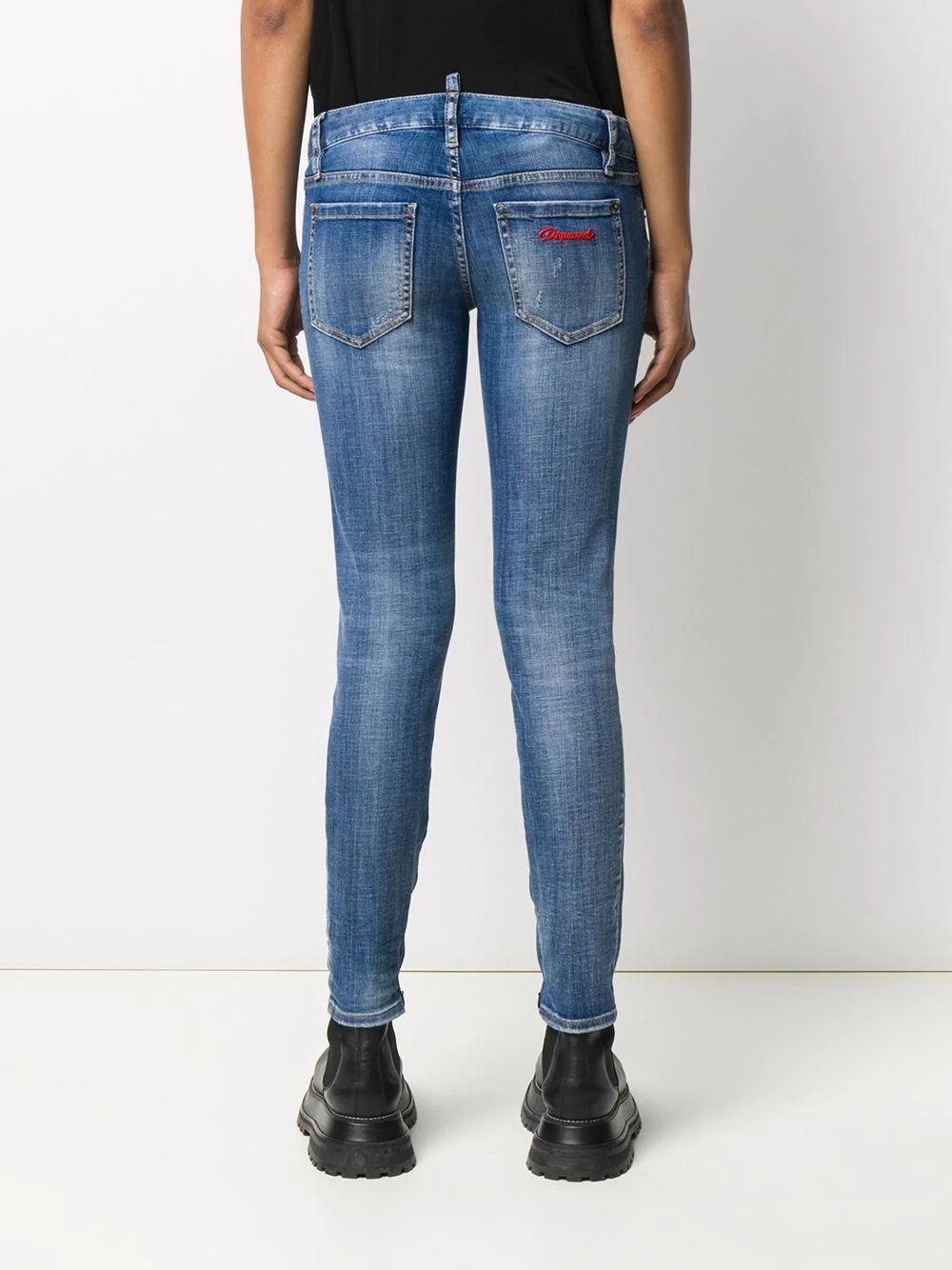 Twiggy embroidered logo jeans - 4