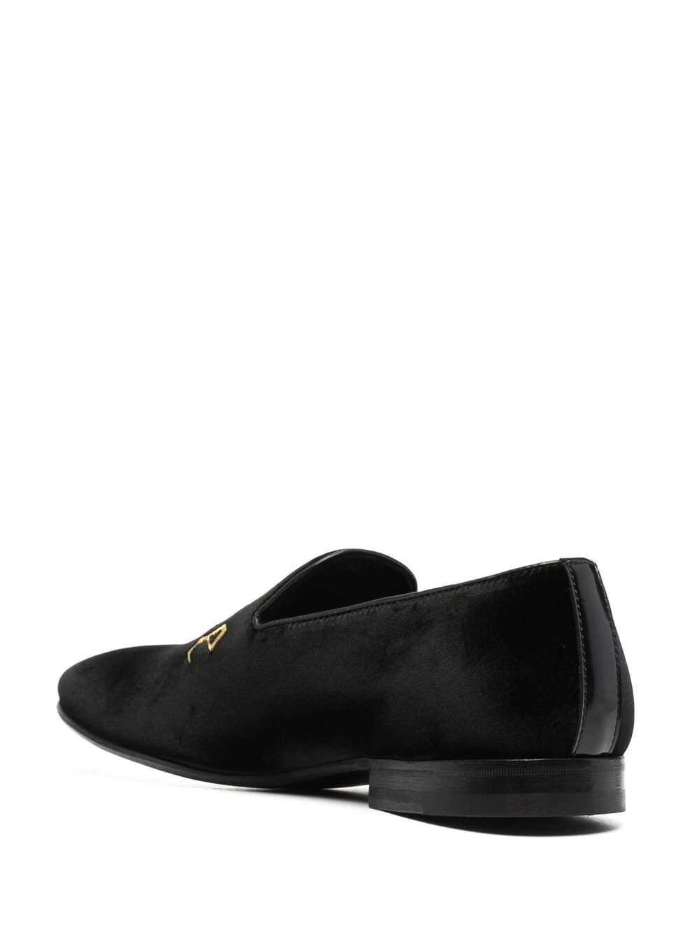 embroidered velvet loafers - 3